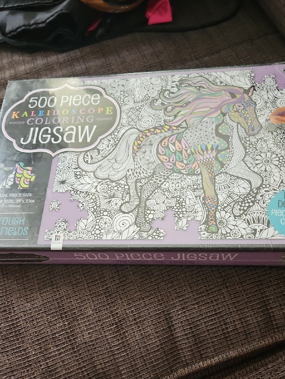 Hinkler Kaleidoscope Coloring Jigsaw Through The Fields Puzzle